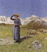 Giovanni Segantini Midday in the Alps oil painting reproduction